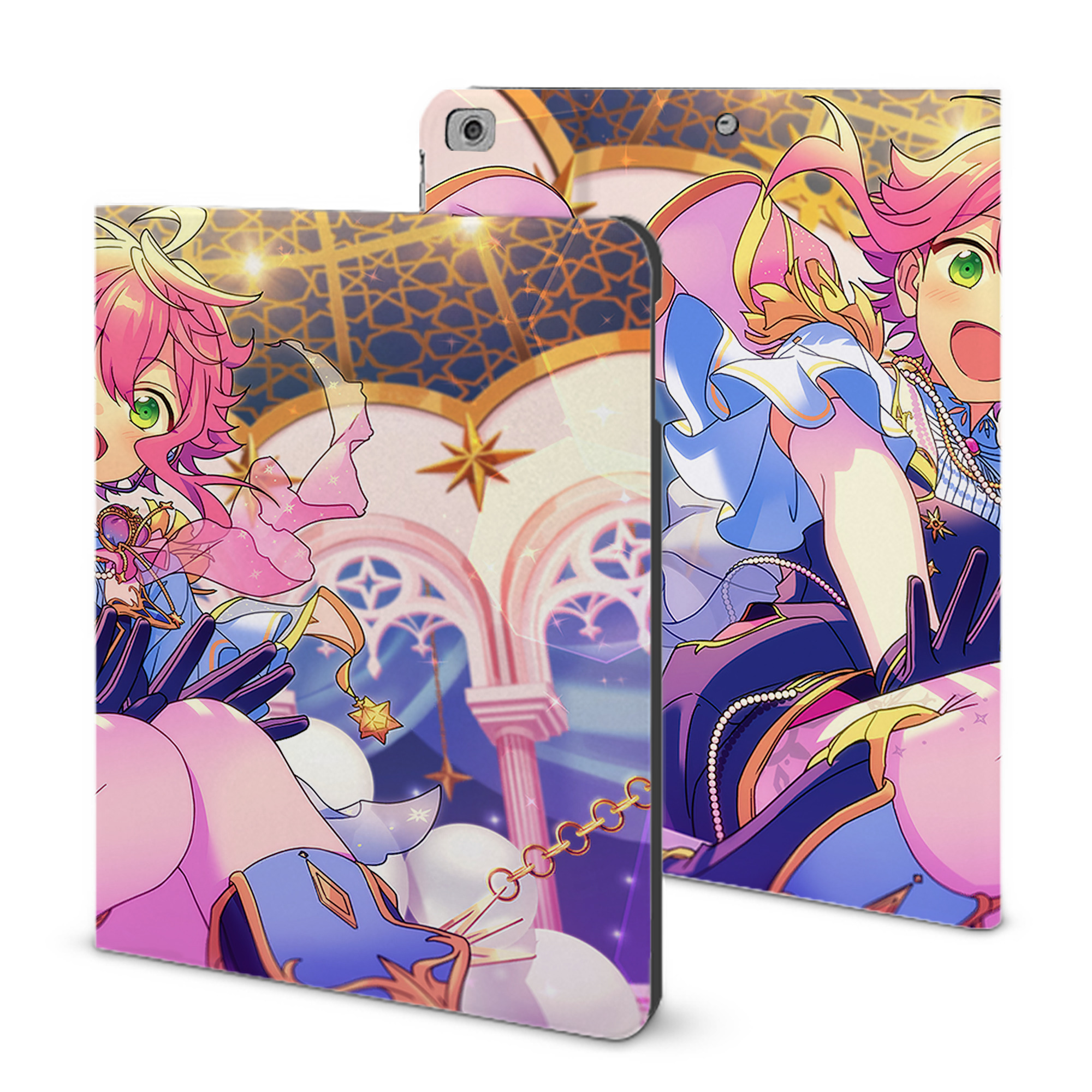（画像用） あんさんぶるスターズ! Ensemble Stars IPad ケース ブック型 PUレザー TPU 耐衝撃 軽量 薄型 ペン収納なし 全面保護 IPad 各モデル対応